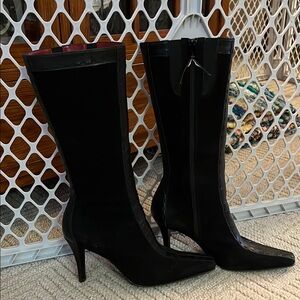 Donald j Pliner black suede and leather Boots Black